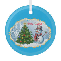 Prettige Kerstman Sneeuwpop Boom Knuffel