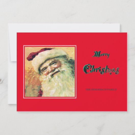 Prettige Kerstman Vrolijke Kerst Vakantie - Rood Feestdagenkaart (Voorkant)