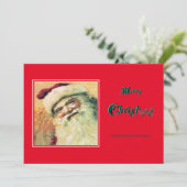 Prettige Kerstman Vrolijke Kerst Vakantie - Rood Feestdagenkaart (Staand voorkant)