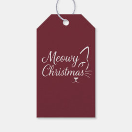 'Prettige Kerstmis' Elegante Diep Cranberry Cadeau Cadeaulabel