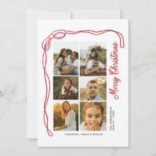 Prettige Kerstmis Familie 7 foto's Feestdagenkaart