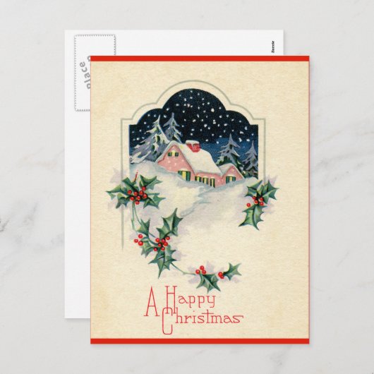  prettige kerstmis feestdagenkaart (Voorkant / Achterkant)