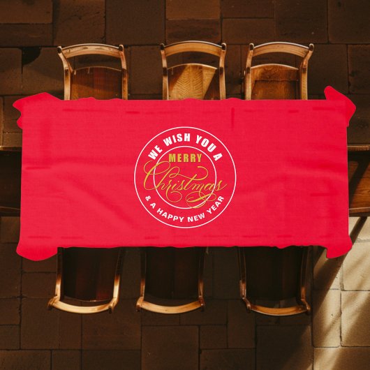 Prettige Kerstmis Gewenst Rood Tafelkleed
