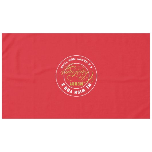 Prettige Kerstmis Gewenst Rood Tafelkleed (Voorkant (Horizontaal))