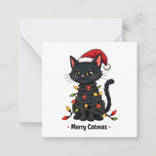 Prettige Kerstmis Grappige Kerst Kattenliefhebber Notitiekaartje