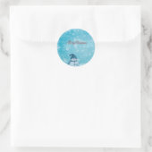 Prettige kerstmis, Kabouter dennenboom Ronde Sticker (Tas)