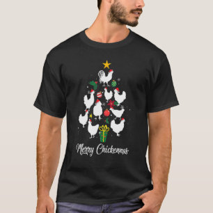 Prettige Kerstmis Kip Kerstboom Xmas Paja T-shirt