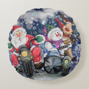 Prettige Kerstmis Vrienden Grappig Rond Kussen