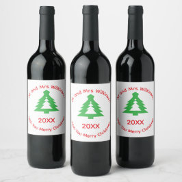 Prettige kerstnamen wijn etiket