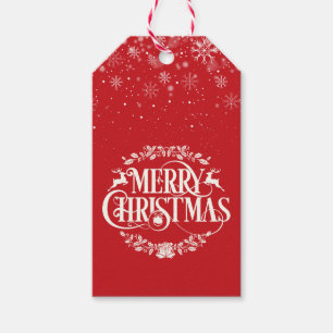 Prettige Kerstsneeuwvlokken Cadeaulabel