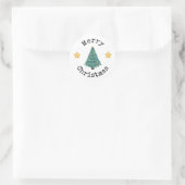 Prettige kerststickers ronde sticker (Tas)