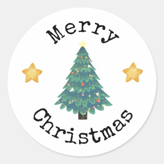 Prettige kerststickers ronde sticker (Voorkant)