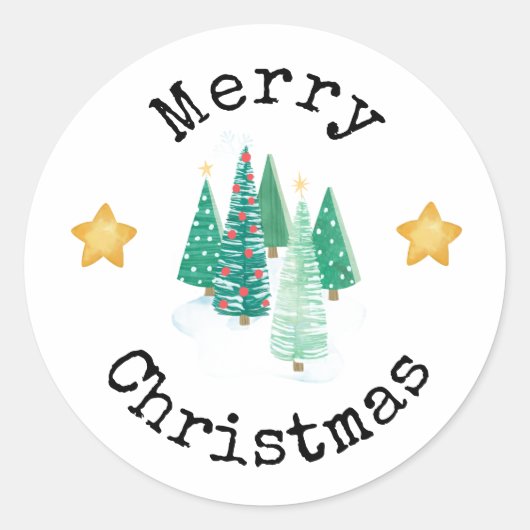Prettige kerststickers ronde sticker (Voorkant)