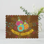 Prettige Kersttige Ornamenten Feestdagen Kaart (Staand voorkant)