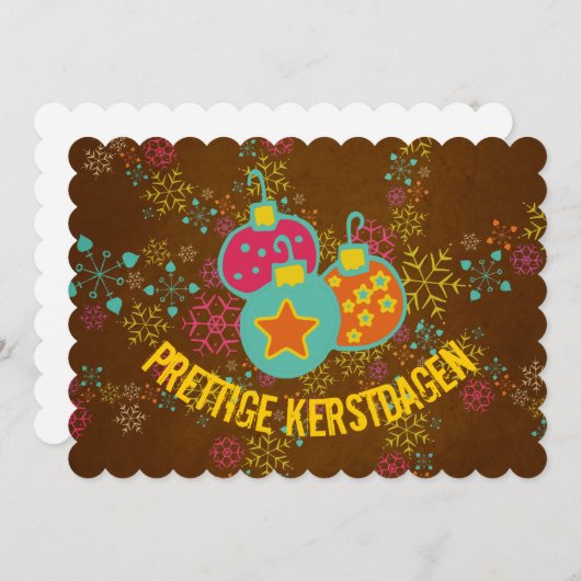 Prettige Kersttige Ornamenten Feestdagen Kaart (Voorkant / Achterkant)