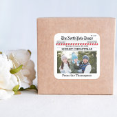 Prettige kersttypografie foto sticker