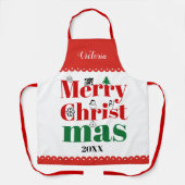 Prettige kersttypografie met elementen schort (Voorkant)