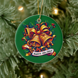 Prettige kerstvakantie keramisch ornament