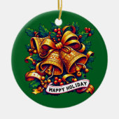 Prettige kerstvakantie keramisch ornament (Voorkant)