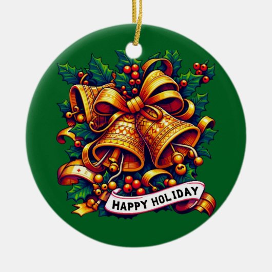 Prettige kerstvakantie keramisch ornament (Voorkant)