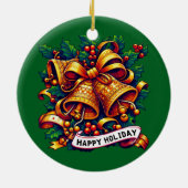 Prettige kerstvakantie keramisch ornament (Achterkant)