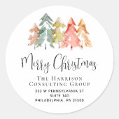 Prettige kerstvakantie Retouradres Ronde Sticker (Voorkant)