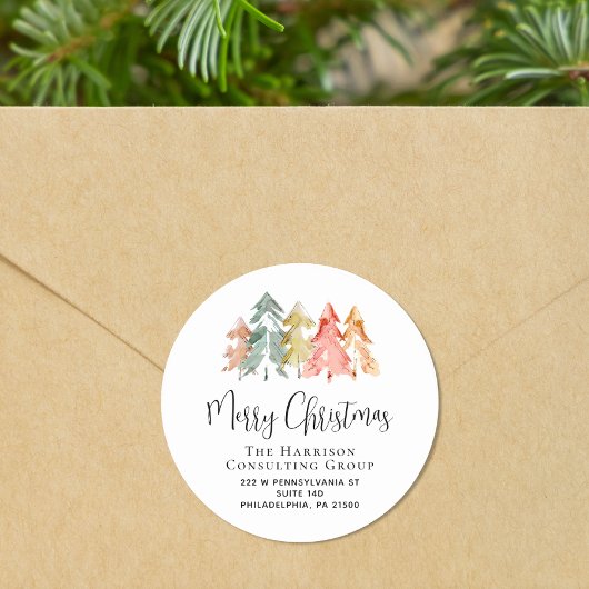 Prettige kerstvakantie Retouradres Ronde Sticker