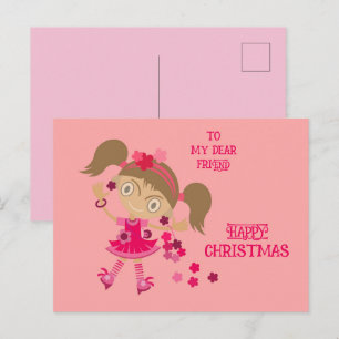 PRETTIGE KERSTVAKANTIE WENS VOOR VRIEND FEESTDAGENKAART