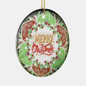 Prettige kerstversiering keramisch ornament (Rechts)