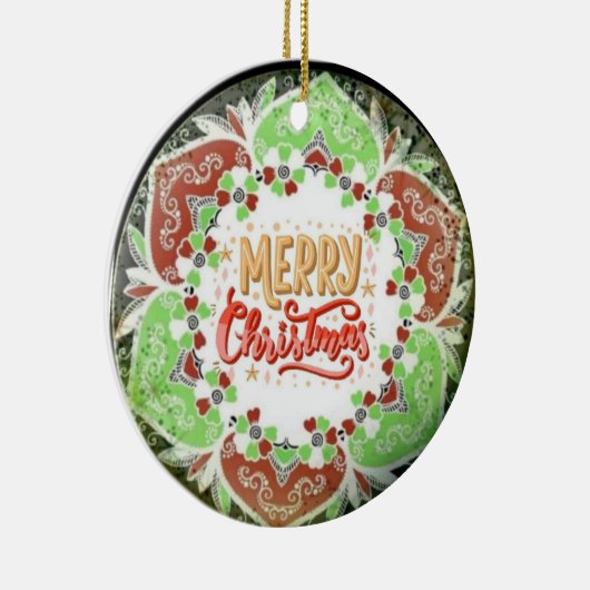 Prettige kerstversiering keramisch ornament (Rechts)