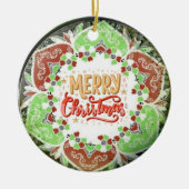 Prettige kerstversiering keramisch ornament (Voorkant)