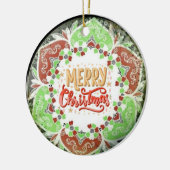 Prettige kerstversiering keramisch ornament (Links)