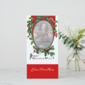 PRETTIGE KERSTWENSEN MET HULSTBES SEN FEESTDAGENKAART (Staand voorkant)