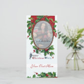 PRETTIGE KERSTWENSEN MET HULSTBES SEN FEESTDAGENKAART (Staand voorkant)