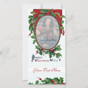 PRETTIGE KERSTWENSEN MET HULSTBES SEN FEESTDAGENKAART