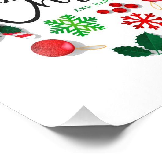 prettige kerstwereld foto afdruk (Hoek)