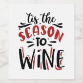 prettige kerstwijn seizoensfeest wijn etiket (Enkel label)
