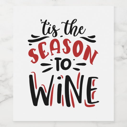 prettige kerstwijn seizoensfeest wijn etiket (Enkel label)