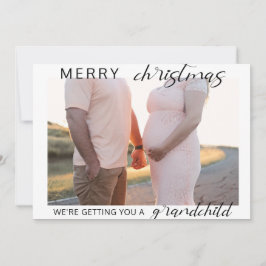 prettige kerstzwangerschap/baby-aankondiging foto feestdagenkaart