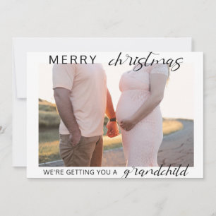 prettige kerstzwangerschap/baby-aankondiging foto feestdagenkaart