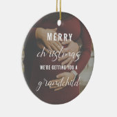 prettige kerstzwangerschap/baby-aankondiging foto keramisch ornament (Rechts)