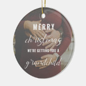 prettige kerstzwangerschap/baby-aankondiging foto keramisch ornament (Links)