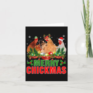Prettige Kiekmis Kippen Kerstman Hoed Boeren Kerst Kaart