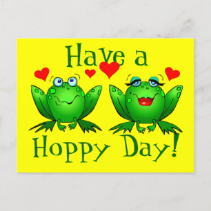 Prettige Kikkers Voor Een Hoppy Dag Briefkaart