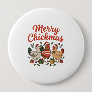 Prettige Kippkerstmis K kippenkerstmis Ronde Button 4,0 Cm
