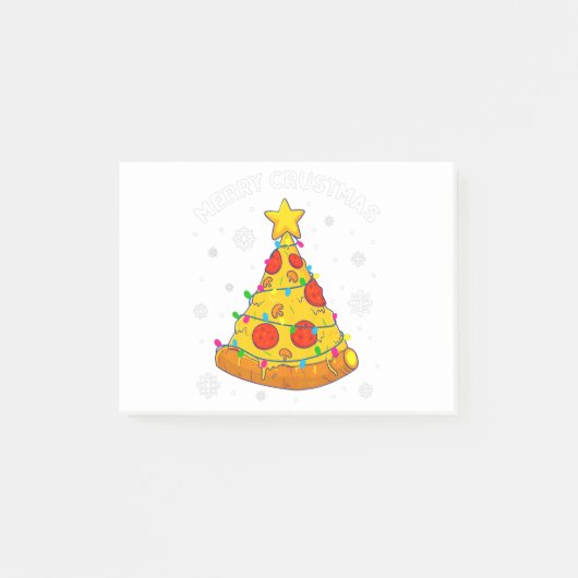 Prettige korstmas pizza kerstboom Kerstcadeaus kin Post-it® Notes (Voorkant)