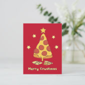 Prettige Korstmas - Pizza Kerstkaart Briefkaart (Staand voorkant)