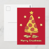 Prettige Korstmas - Pizza Kerstkaart Briefkaart (Voorkant / Achterkant)