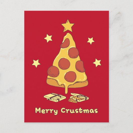 Prettige Korstmas - Pizza Kerstkaart Briefkaart (Voorkant)