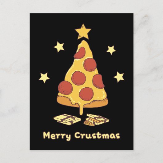 Prettige Korstmas - Pizza Kerstkaart Briefkaart (Voorkant)